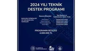 BAKA 2024 Yılı Teknik Destek Programı başvuruları sürüyor