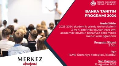 Türkiye Cumhuriyet Merkez Bankası “Banka Tanıtım Programı” başvuruları başladı!