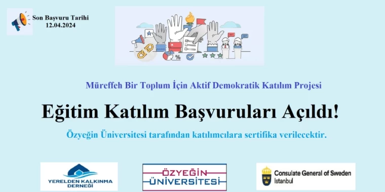 Müreffeh Bir Toplum için Aktif Demokratik Katılım Projesi Eğitim Serisi başlıyor