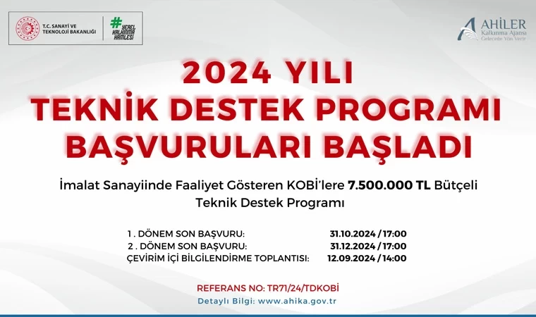 Ahiler Kalkınma Ajansı’ndan 2024 Yılı Teknik Destek Programı: Başvurular başladı!