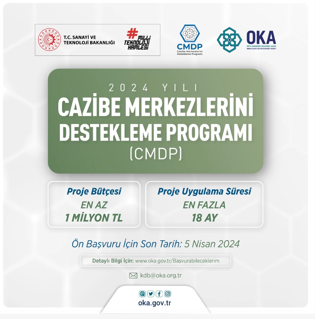 OKA 2024 Yılı Cazibe Merkezlerini Destekleme Programı (CMDP) ön başvuru süreci başladı