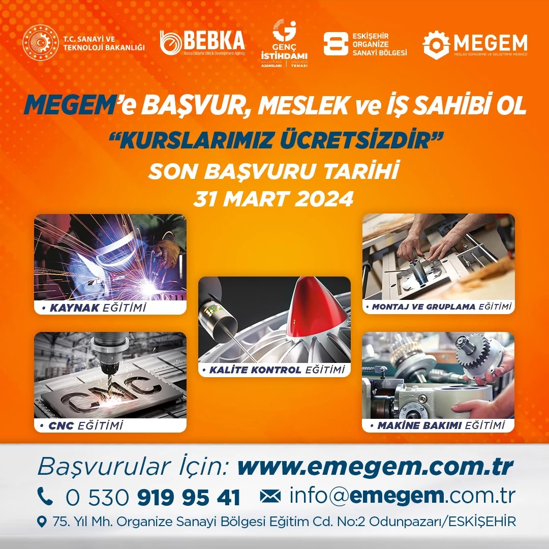 Eskişehir MEGEM 36. Dönem Kurs Kayıtları başladı