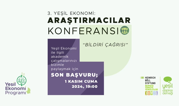 3. Yeşil Ekonomi Araştırmacılar Konferansı bildiri özetlerinizi bekliyor!