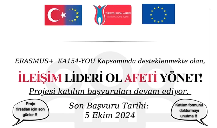 Çanakkale’de "İletişim Lideri Ol! Afeti Yönet!" projesi başvuruları başladı!